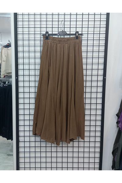 Butik Şans Elastic Waist Lined Woven Viscose Skirt