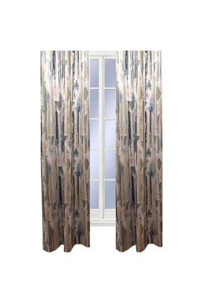 Decor Fashion Home Set of 2 x Drapery 646 CVK 4836, abstract pattern, with wide drapery, width 2.50 m, height 2.50 m