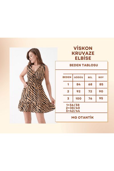 MG OTANTİK Women's Summer Viscose Double Breasted Mini Dress – Casual Casual Cut with Elastic Waist Mg001