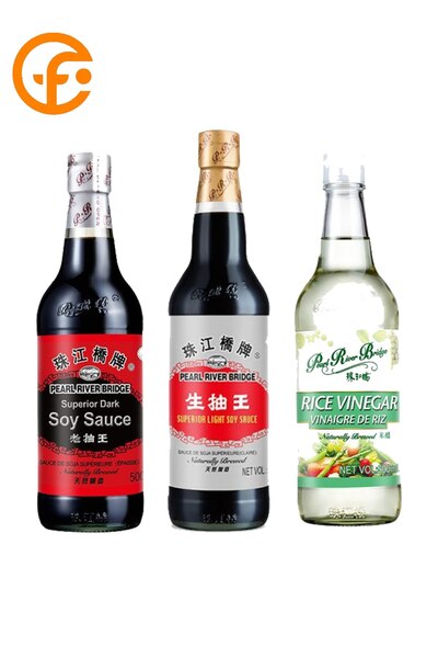 Prb Pearl River Bridge Üçlü Sos Seti | Light & Dark Soya Sosu + Pirinç Sirkes...