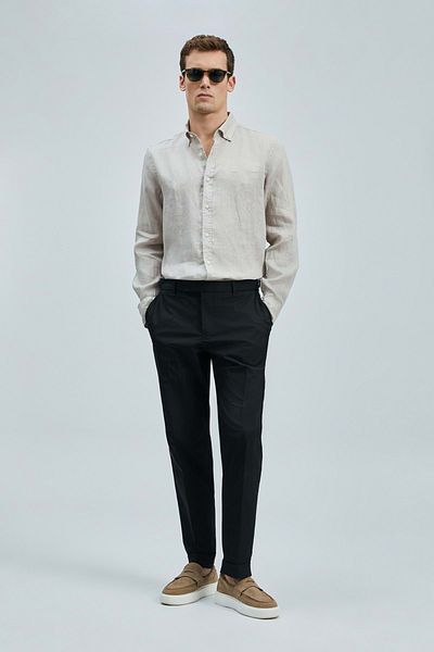 Lufian 111010630 Pitaya Linen Shirt Comfort Fit Men's Shirt Beige