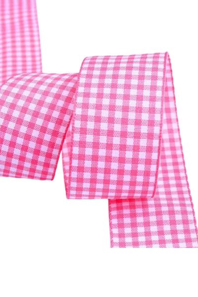 P Parla Taffeta Plaid Ribbon 25 mm Pink 5 Meters