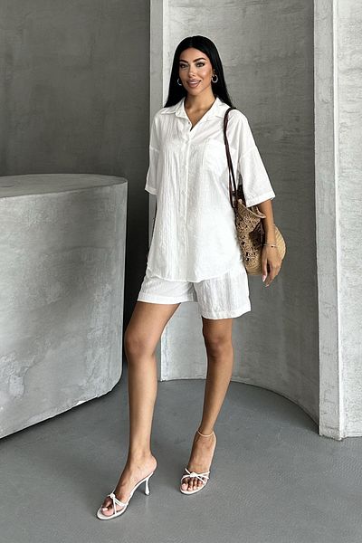İstangül Butik Strawberry Breeze Strawberry Woven Shorts Summer Suit