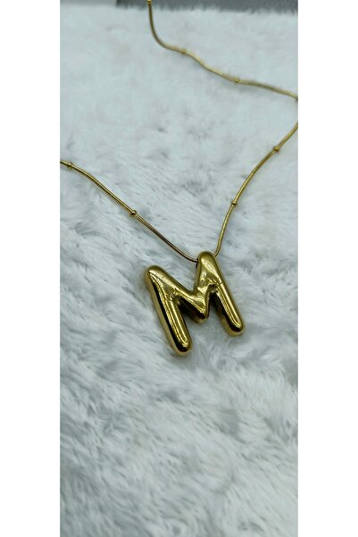 Feroniagold قلادة من الفولاذ بحرف M