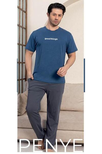 PİJAMERRY Ανδρικό σετ πιτζάμες με κοντό μανίκι με λαιμόκοψη 5834 - 1 τεμ