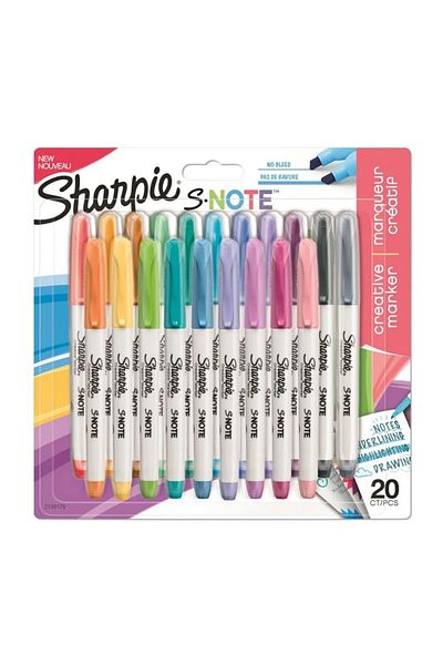 Art Tone Sharpie Snote Highlighter Pen Set of 20 Cut Tip