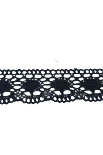 shopwave Kopanaki Lace Width 5 cm Almond Model Black 1 Meter