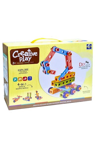 OEM Joc de constructie cu suruburi si piulite, 4 in 1, macara, creative play, nivel de dificultate mediu