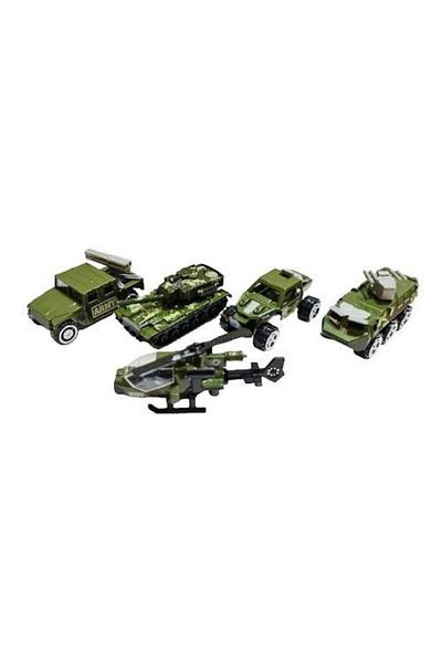 OEM Set 4 masini metalice de armata, elicopter militar, 1:50, verde