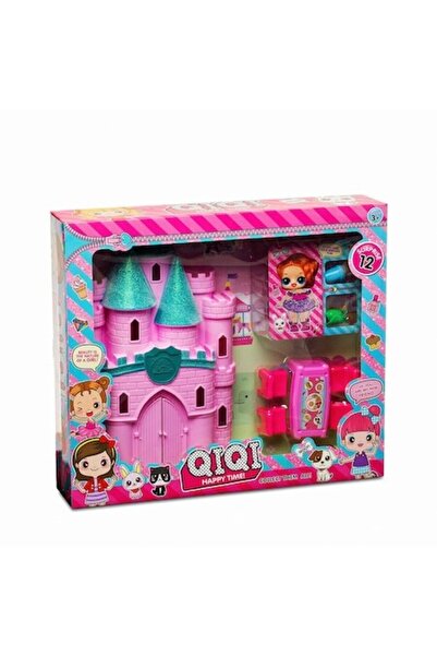 OEM Castel cu turnuri perlate, uși care se deschid, mobilier, figurină și sur...