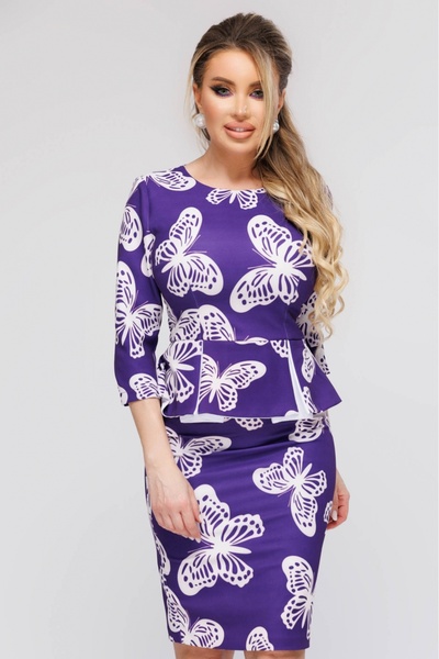 Atmosphere Fashion Rochie trei sferturi cu imprimeu de fluturi