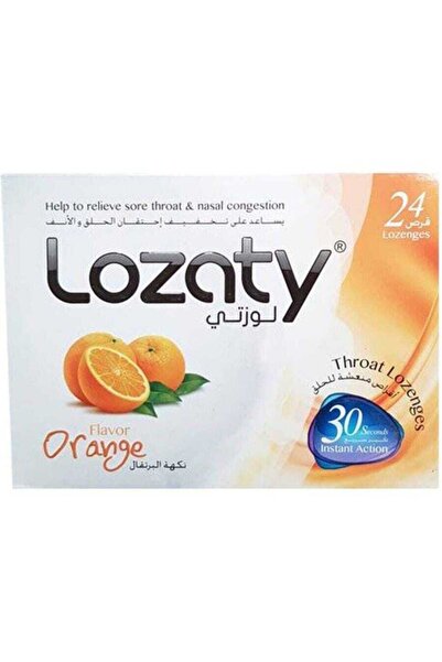 OTC أقراص لوزاتي للحلق بنكهة البرتقال، 24 قرصًا