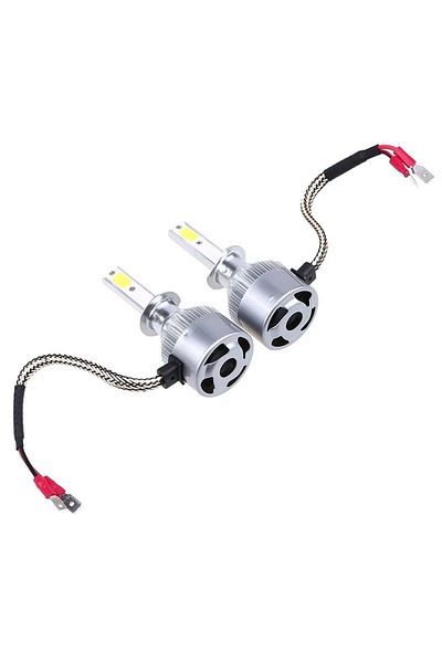 Led Light Alex Set 2 becuri LED cu ventilator, 72 W, 7600 LM, 12 V, alb 6500 K, compatibile cu H1