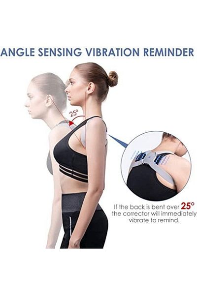 Bonjour Adjustable Posture Corrector, Intelligent Posture Reminder with Sensor Vibration Upper Back Bra
