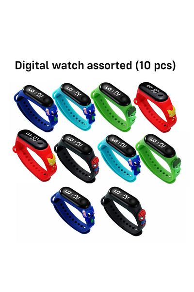 MACON 20 PCs Set Kids Watches Cute Cartoon Wrist Watch Gift Fun Lights Digital Sport Watch