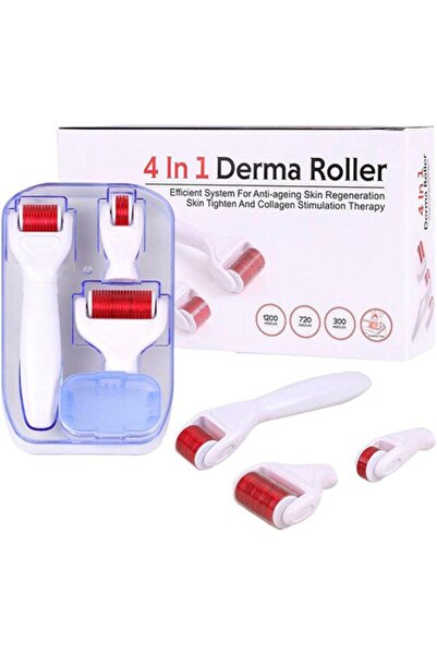 GENERİC 1 مجموعة ديرما رولر 4 في 1 من التيتانيوم بإبر دقيقة للوجه والجسم من أورتوك