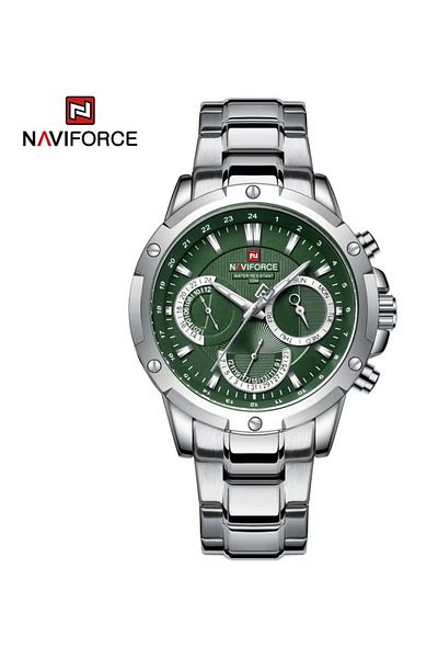 Naviforce Luxury Analog Wrist Watch for Men with Stainless Steel Strap Water Resistant Multi-Function