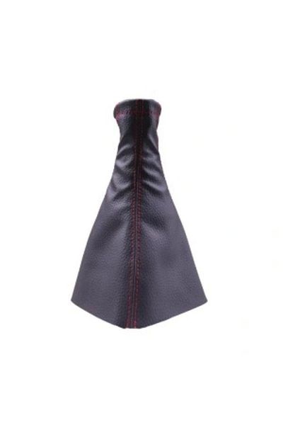 P Parla Gear Gaiter Compatible with All Vehicles Black Leather Red Stitching