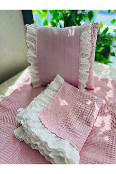 eyma home Pike battanıyelı alt açma seti minderi pike bebek yastığı