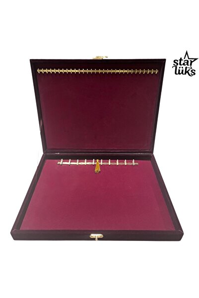 StarLüks Özel Koleksiyonluk Deri Tesbih ve Kolye,Takı Kutusu Altın Kancalı He...