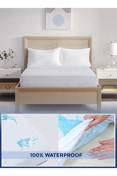 Master Home Textile Waterproof Mattress Protector, For Single Size Bed, Fitted Sheet Style Mattress Cover