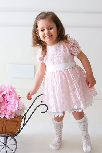 Baby Animals Baby Girl Dress Girl's Dress Birthday Party Wedding Dress Ruched Short Sleeve Lined Dress