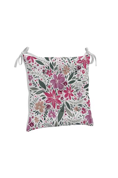 yok yok evim eve dair her şey 9-Piece Stylish Flower Patterned Fluffy Living Room Balcony Garden Kitchen Chair Cushion