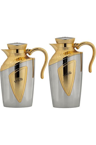 ALSAIF 2-Pieces Coffee and Tea Vacuum Flask, leak-proof and keeps drinks hot, 1 Liter/0.7 Liter, Mat