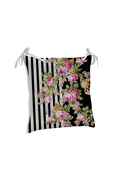 yok yok evim eve dair her şey 9-Piece Stylish Flower Patterned Fluffy Living Room Balcony Garden Kitchen Chair Cushion