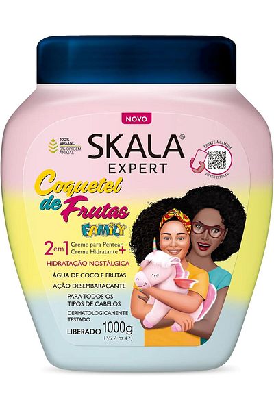 SKALA Coquetel De Frutas Hair Cream Hair Treatment Conditioning (1000G) Imported From Brazil