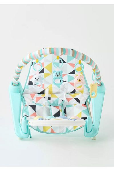 rexa Juniors Dion Printed Baby Rocker with Music – Soft Infant Bouncer Chair (65 x 45 x 50 cm)
