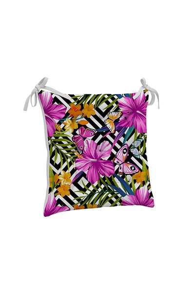 yok yok evim eve dair her şey 9-Piece Stylish Flower Patterned Fluffy Living Room Balcony Garden Kitchen Chair Cushion