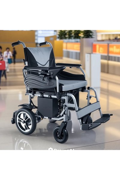 DERYA Economical electric wheelchair with 2 powerful motors and 2 batteries, 18 inches