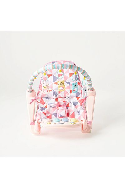 rexa Juniors Dion Printed Baby Rocker with Music – Soft Infant Bouncer Chair (65 x 45 x 50 cm)