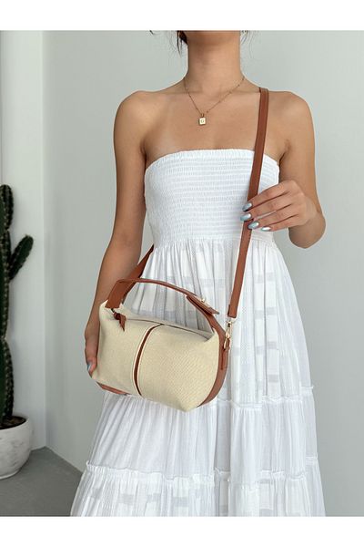 KIRASE Brand New Model Plain Straw Look Quality Adjustable Strap Shoulder, Crossbody, Hand and Arm Bag