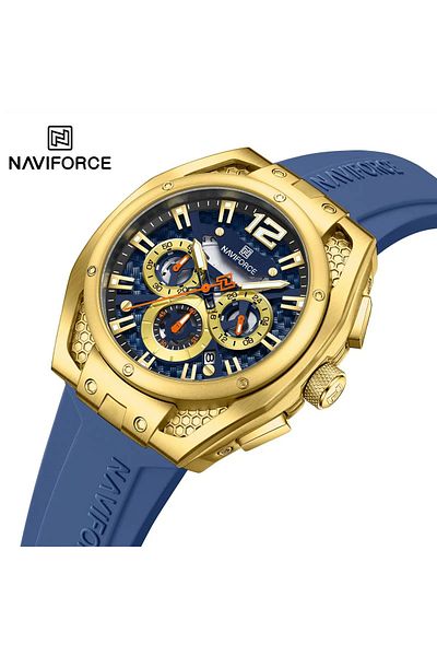 Naviforce Chronograph Sports Watch - Luxurious & Sporty (Gold & Blue Edition)