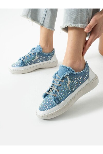 Alphus Pantofi eleganti pentru femei Vollex Denim Material Drop Stone