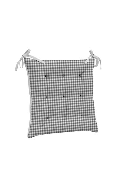 yok yok evim eve dair her şey 9 Puntal Plaid Gingham Patterned Fluffy Living Room Balcony Garden Kitchen Chair Cushion