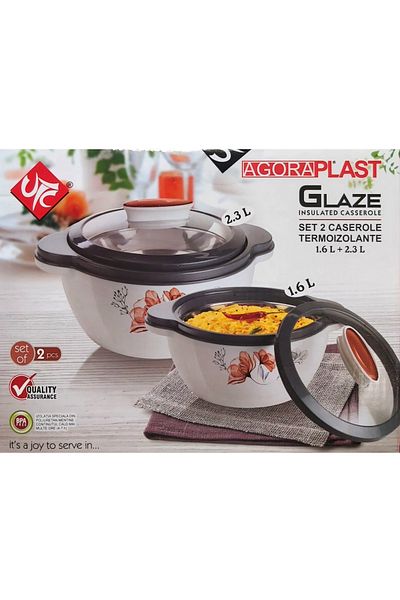 OEM Set 2 caserole termice, capac transparent, 1.6l si 2.3 l