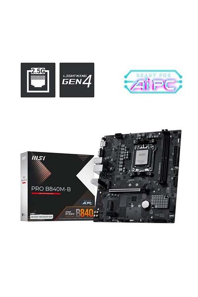 MSI Pro B840M-B Ddr5 HDMI Pcie 16X V4.0 Am5 Matx