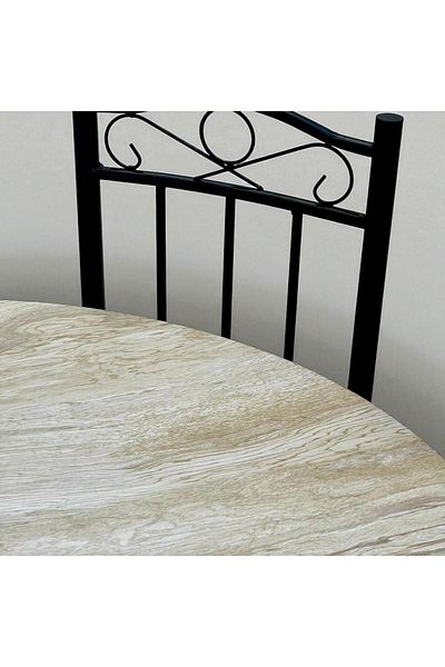 Kreslo Round dining table set with four chairs - Table height: 75 cm, Table diameter: 90 cm