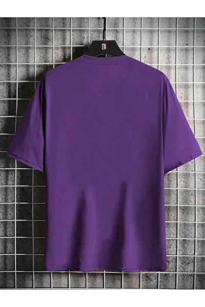 YUVEST Blackrock T-Shirt - Courage Printed Oversized Crew Neck Purple Color Short Sleeve T-Shirt