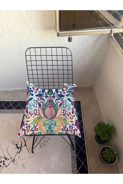 yok yok evim eve dair her şey 9-Piece Ethnic Patterned Fluffy Living Room Balcony Garden Kitchen Chair Cushion