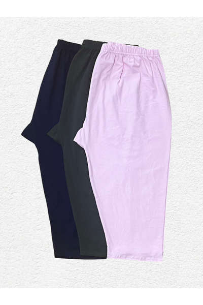 MODA YILDIZ 3 Pieces Women's Knee Length Summer Viscose Leggings Soft