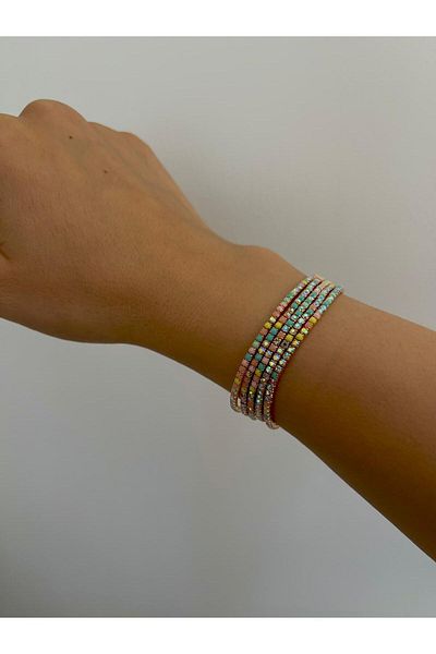 STEELSPARK 5 Pieces Elastic Colorful Water Way Bracelet