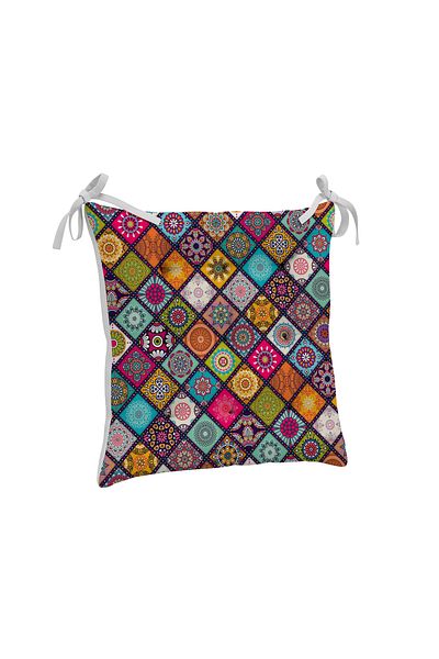 yok yok evim eve dair her şey 9-Piece Ethnic Patterned Fluffy Living Room Balcony Garden Kitchen Chair Cushion