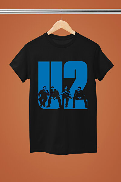 MAGORS تيشيرت روك من القطن بأكمام قصيرة وطبعة U2