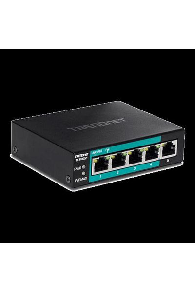 TRENDnet Switch 4 ports Fast Ethernet Long Range 250m PoE+ 60W, 1 port Fast Ethernet - TE-FP051