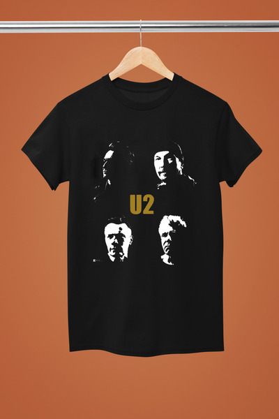 MAGORS تيشيرت روك من القطن بأكمام قصيرة وطبعة U2