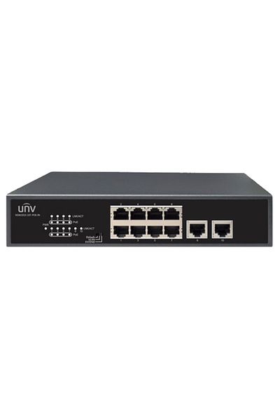 Uniview Switch cu 8 porturi PoE, 2 porturi RJ45 uplink - UNV NSW2010-10T-POE-IN
